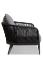 sofa pro 2 osoby "Aérien" šedé hliníkové barvy a tkané lano