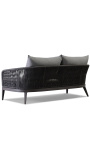 2-seater sofa "Aérien" grey aluminium colour and woven rope
