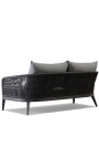 sofá de 2 plazas "Aérien" color gris de aluminio y cuerda tejida