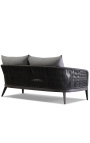 divano 2 posti "AEREO" colore grigio alluminio e corda intrecciata