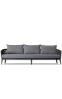 sofà de 3 places "Aérien" color d'alumini gris i corda teixida