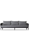 3 siters sofa Aérien grå aluminiumfarge og vevd tau