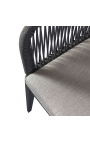 Dining chair "Aérien" grey aluminium colour and woven rope