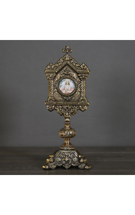 Restoration style bronze-colored metal reliquary