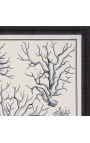 Gravure de coraux en noir et blanc avec cadre noir - 55 x 45 cm - Modèle 1