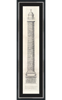 Velika gravura Trajanovega stebra (zunanji pogled) črni in srebrni okvir