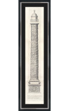 Grabado grande de la columna Trajane (vista exterior) marco negro y plateado