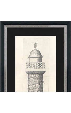 Большая гравировка колонны Траяна (внешний вид) черный и серебристый каркас