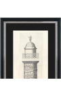 Large engraving of the Trajane column (exterior view) black and silver frame