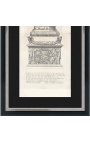 Grote gravure van de zuil van Trajanus (uitzicht) zwart en zilver frame