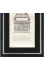 Lieliska Trajana stūres gravēšana (ārējais skatījums) melna un sudraba rāmja