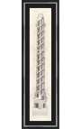 Große Gravur der Trajane-Säule (innenansicht) mit schwarzem rahmen und silber