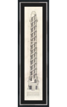 Large engraving of the Trajane column (interior view) with black frame and silver