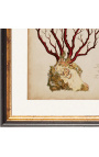 Koninklijke rechthoekige gravure in koraalkleur - model 3 - 50 cm x 40 cm