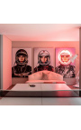Изображение стены с алюминием и неоном "Космическая девушка" черный - возможны 3 размера
