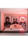 Wall artwork with aluminium and neon "Space girl" black - 3 sizes possible