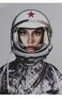 Alumiiniumneoniga seinakunst "Kosmose tüdruk" LV hõbe - 3 võimalikku suurust