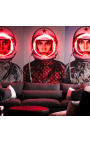 Изображение стены с алюминиевым неоном "Космическая девушка" LV красный - 3 возможных размера
