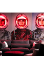 Wall artwork with aluminium neon "Space girl" LV red - 3 sizes possible