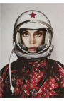 Εικόνες τοίχου με νεόνιο αλουμινίου "Κορίτσι του διαστήματος" LV κόκκινο - δυνατό 3 μεγέθη