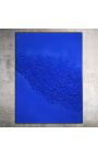 Pintura cuadrada contemporánea "Bleu Dune - Formato pequeño"