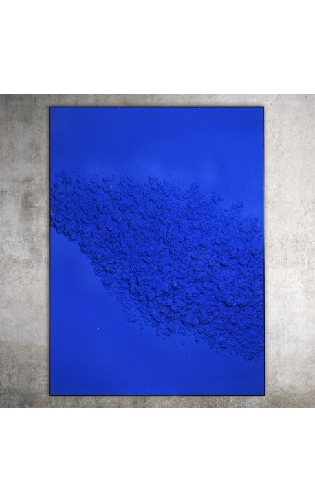 Grand tableau contemporain rectangulaire "Monochrome de Bleus"