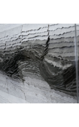 Large contemporary painting &quot;Ecume des Jours&quot; with Plexiglass box