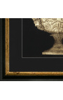 Vertikaalinen suorakulmainen kaivertaus vaasilla XIXème - malli 2 - 50 cm x 40 cm