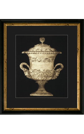 Вертикална правоъгълна гравировка с ваза XIXème - модел 2 - 50 cm x 40 cm