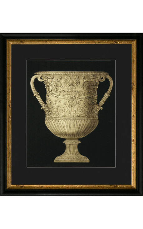 Vertical rectangular engraving with vase XIXème - Model 1 - 50 cm x 40 cm