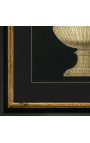 Vertikaalinen suorakulmainen kaivertaus vaasilla XIXème - malli 1 - 50 cm x 40 cm