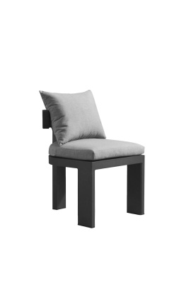 Dining chair "Aruba" light grey fabric and grey anthracite