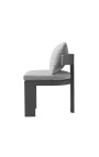 Chaise de repas "Aruba" tissu gris clair et aluminium gris anthracite