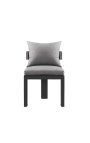 Chaise de repas "Aruba" tissu gris clair et aluminium gris anthracite