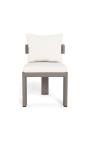 Cadira de menjador "Aruba" tela blanca i alumini taupe