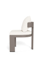 Valgio kėdė "Arūba" iš apvalkų audinių ir rudos spalvos aliuminio