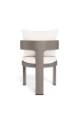 Cadira de menjador "Aruba" tela blanca i alumini taupe