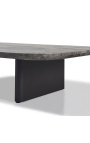 Coffe table "Aruba" grey aluminium color with top in travertine