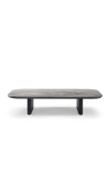 Coffe table Aruba color gris de aluminio con tapa en travertina