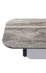 Coffe table "Aruba" grey aluminium color with top in travertine
