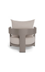 Butaca gran "Aruba" teixit taupe color i taupe alumini