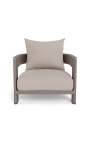 Butaca gran "Aruba" teixit taupe color i taupe alumini