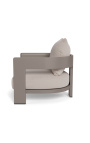Butaca gran "Aruba" teixit taupe color i taupe alumini