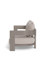 sofà de 3 places "Aruba" teixit taupe color i alumini taupe