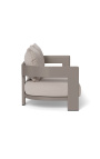 sofà de 3 places "Aruba" teixit taupe color i alumini taupe