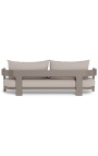sofà de 3 places "Aruba" teixit taupe color i alumini taupe