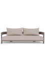 3-seater sofa "Aruba" taupe fabric color and taupe aluminium