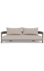 sofà de 3 places "Aruba" teixit taupe color i alumini taupe