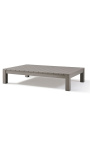 Grande table basse "Nai Harn" de couleur taupe en aluminium