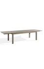 Large extensible dining table "Nai Harn" Taupe color aluminium